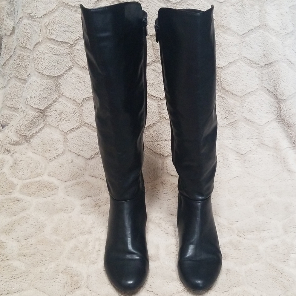Aldo Black Over The Knee Leather 5050 Riding Boots - Picture 5 of 6